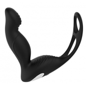 Черный вибромассажер простаты P-PLEASER W ERECTION ENHANCE - Dream Toys - в Армавире купить с доставкой
