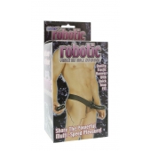 Мужской фаллопротез с вибрацией ROBOTIC MALE STRAP-ON BLACK - 17 см. - Seven Creations - купить с доставкой в Армавире