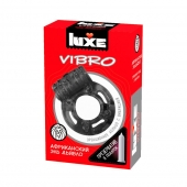 Чёрное эрекционное виброкольцо Luxe VIBRO  Африканский Эль Дьябло  + презерватив - Luxe - в Армавире купить с доставкой