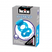 Голубое эрекционное виброкольцо Luxe VIBRO  Дьявол в доспехах  + презерватив - Luxe - в Армавире купить с доставкой