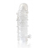 Закрытая прозрачная рельефная насадка Crystal sleeve - 13 см. - Erowoman-Eroman - в Армавире купить с доставкой