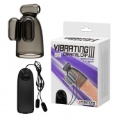 Дымчатая насадка-мастурбатор с вибрацией Vibrating Crystal Cap III - Baile - в Армавире купить с доставкой
