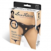 Черные плюшевые трусики для страпона - Lux Fetish - купить с доставкой в Армавире