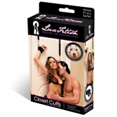 Черные фиксаторы с креплением к двери - Lux Fetish - купить с доставкой в Армавире