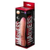 Телесная изогнутая насадка на Harness с коннектором BLACK LINE - 17 см. - LOVETOY (А-Полимер) - купить с доставкой в Армавире