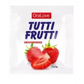 Пробник гель-смазки Tutti-frutti с земляничным вкусом - 4 гр. - Биоритм - купить с доставкой в Армавире