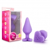 Фиолетовая анальная пробка Naughty Candy Heart Do Me Now - 8,9 см. - Blush Novelties - купить с доставкой в Армавире