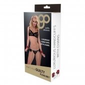 Красно-чёрные наручники на металлической цепочке - Blush Novelties - купить с доставкой в Армавире