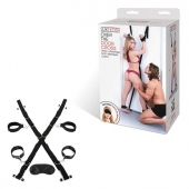 Чёрный набор для фиксации у двери - Lux Fetish - купить с доставкой в Армавире