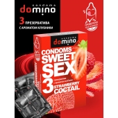 Презервативы для орального секса DOMINO Sweet Sex с ароматом клубничного коктейля  - 3 шт. - Domino - купить с доставкой в Армавире