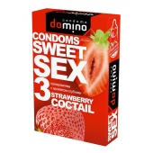 Презервативы для орального секса DOMINO Sweet Sex с ароматом клубничного коктейля  - 3 шт. - Domino - купить с доставкой в Армавире