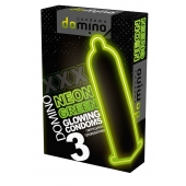Презервативы DOMINO Neon Green со светящимся в темноте кончиком - 3 шт. - Domino - купить с доставкой в Армавире