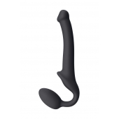 Черный безремневой страпон Silicone Bendable Strap-On S - Strap-on-me - купить с доставкой в Армавире