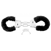 Меховые чёрные наручники Beginner s Furry Cuffs - Pipedream - купить с доставкой в Армавире