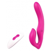 Ярко-розовый безремневой страпон REMOTE DOUBLE DIPPER - 22 см. - Dream Toys - купить с доставкой в Армавире