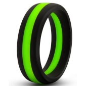 Черно-зеленое эрекционное кольцо Silicone Go Pro Cock Ring - Blush Novelties - в Армавире купить с доставкой