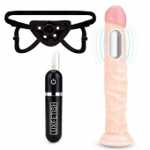 Регулируемые трусики с вибрирующей насадкой - 21 см. - Lux Fetish - купить с доставкой в Армавире