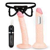 Регулируемые трусики с 2 насадками - 16 и 15 см. - Lux Fetish - купить с доставкой в Армавире