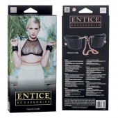 Черные мягкие наручники Entice French Cuffs с цепью - California Exotic Novelties - купить с доставкой в Армавире