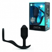 Черное эрекционное кольцо с анальным плагом Snug   Tug - b-Vibe - в Армавире купить с доставкой