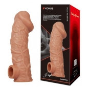 Телесная насадка на фаллос с фиксацией мошонки EXTREME SLEEVE - 15,6 см. - KOKOS - в Армавире купить с доставкой