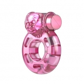 Розовое эрекционное кольцо с вибрацией Pink Bear - Baile - в Армавире купить с доставкой