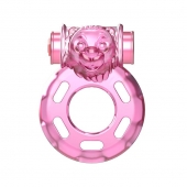 Розовое эрекционное кольцо с вибрацией Pink Bear - Baile - в Армавире купить с доставкой