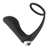 Черное эрекционное кольцо с анальной вибропробкой Vibrating Ring   Plug - Orion - в Армавире купить с доставкой