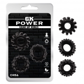 Набор из 3 черных эрекционных колец Gear Up Rings - Chisa - в Армавире купить с доставкой