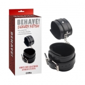 Черные оковы на ноги Obey Me Leather Ankle Cuffs - Chisa - купить с доставкой в Армавире