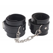 Черные оковы на ноги Obey Me Leather Ankle Cuffs - Chisa - купить с доставкой в Армавире