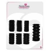Набор из 7 черных насадок PENIS SLEEVES SET - Dream Toys - в Армавире купить с доставкой