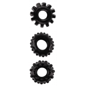Набор из 3 черных эрекционных колец SET OF 3 COCKRINGS - Dream Toys - в Армавире купить с доставкой