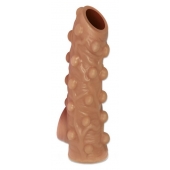 Телесная насадка с бугорками и открытой головкой Nude Sleeve M - 12 см. - KOKOS - в Армавире купить с доставкой