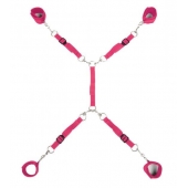 Ярко-розовый набор фиксаций на кровати Classic Bed Spreader - Lux Fetish - купить с доставкой в Армавире