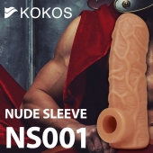 Телесная открытая насадка-реалистик с подхватом мошонки Nude Sleeve S - 10 см. - KOKOS - в Армавире купить с доставкой