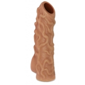 Телесная насадка с венками и открытой головкой Nude Sleeve S - 10 см. - KOKOS - в Армавире купить с доставкой