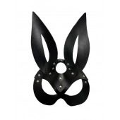 Черная кожаная маска зайки Miss Bunny - БДСМ Арсенал - купить с доставкой в Армавире