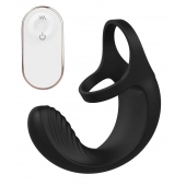 Черный анальный стимулятор с эрекционными кольцами Remote Couple Teaser - Dream Toys - в Армавире купить с доставкой