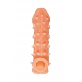 Телесная закрытая насадка с пупырышками Cock Sleeve Size L - 17,6 см. - KOKOS - в Армавире купить с доставкой