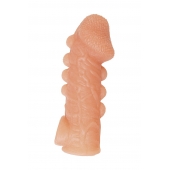 Телесная закрытая насадка с шишечками Cock Sleeve Size M - 15,6 см. - KOKOS - в Армавире купить с доставкой