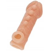 Телесная закрытая насадка с шишечками Cock Sleeve Size L - 17,6 см. - KOKOS - в Армавире купить с доставкой