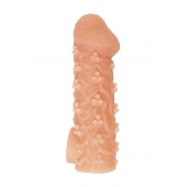 Телесная закрытая насадка с пучками шишечек Cock Sleeve Size L - 17,6 см. - KOKOS - в Армавире купить с доставкой