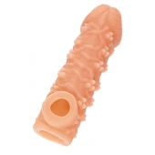 Телесная закрытая насадка с пучками шишечек Cock Sleeve Size L - 17,6 см. - KOKOS - в Армавире купить с доставкой