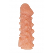 Телесная закрытая насадка с шариками Cock Sleeve Size S - 13,8 см. - KOKOS - в Армавире купить с доставкой
