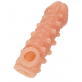 Телесная закрытая насадка с шариками Cock Sleeve Size S - 13,8 см. - KOKOS - в Армавире купить с доставкой