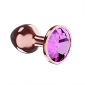 Пробка цвета розового золота с лиловым кристаллом Diamond Quartz Shine L - 8,3 см. - Lola Games - купить с доставкой в Армавире