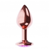 Пробка цвета розового золота с лиловым кристаллом Diamond Quartz Shine L - 8,3 см. - Lola Games - купить с доставкой в Армавире