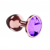 Пробка цвета розового золота с фиолетовым кристаллом Diamond Amethyst Shine L - 8,3 см. - Lola Games - купить с доставкой в Армавире