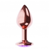 Пробка цвета розового золота с фиолетовым кристаллом Diamond Amethyst Shine L - 8,3 см. - Lola Games - купить с доставкой в Армавире